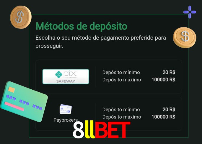 O cassino 8llbet oferece uma grande variedade de métodos de pagamento